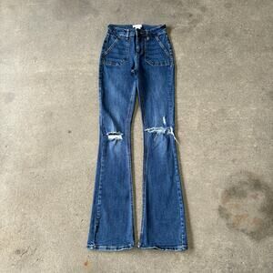 Sky and Sparrow Flare Jeans Size 0 Blue Pants Distressed Stretch Faded 22x32